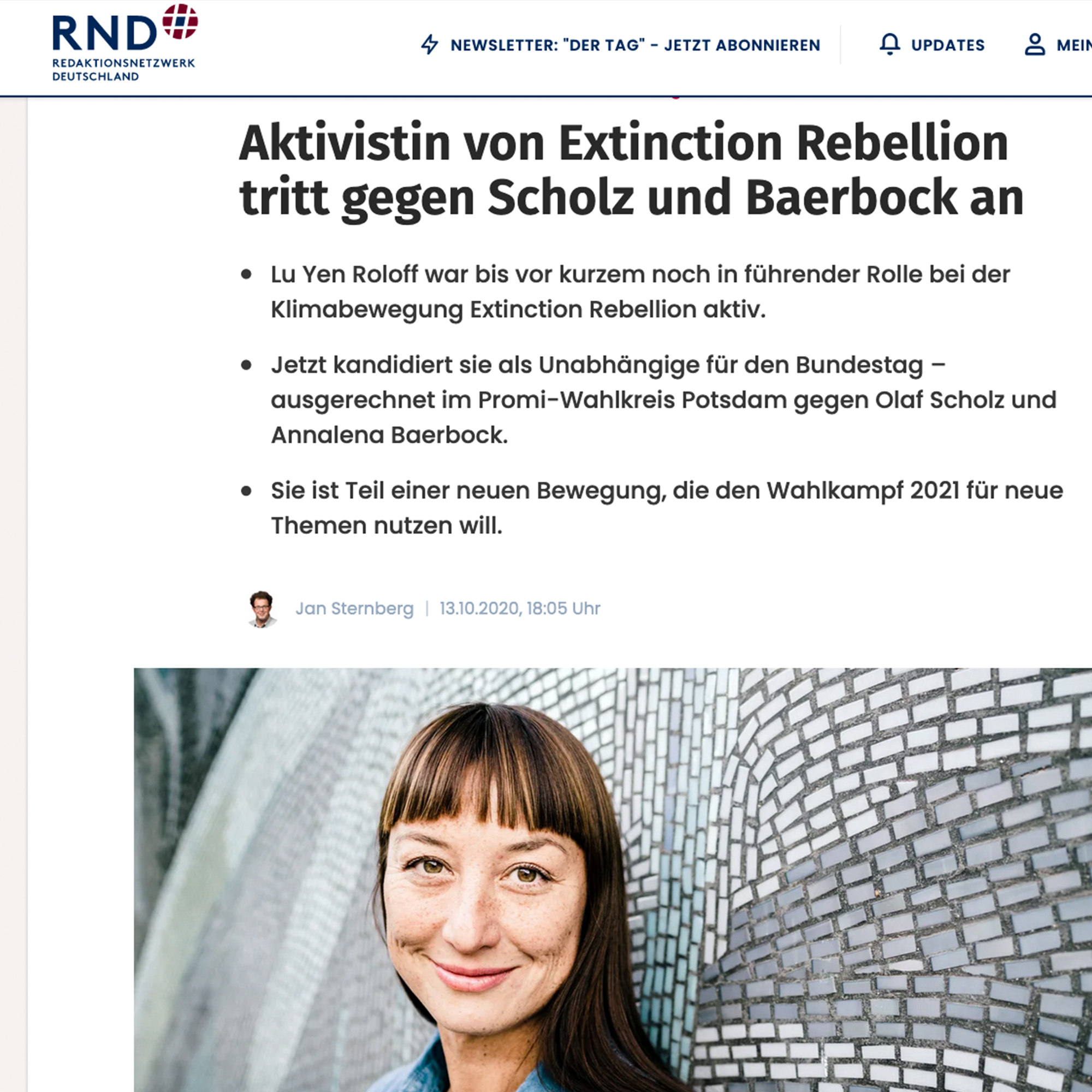 Zeitungsartikel Redaktionsnetzwerk Deutschland