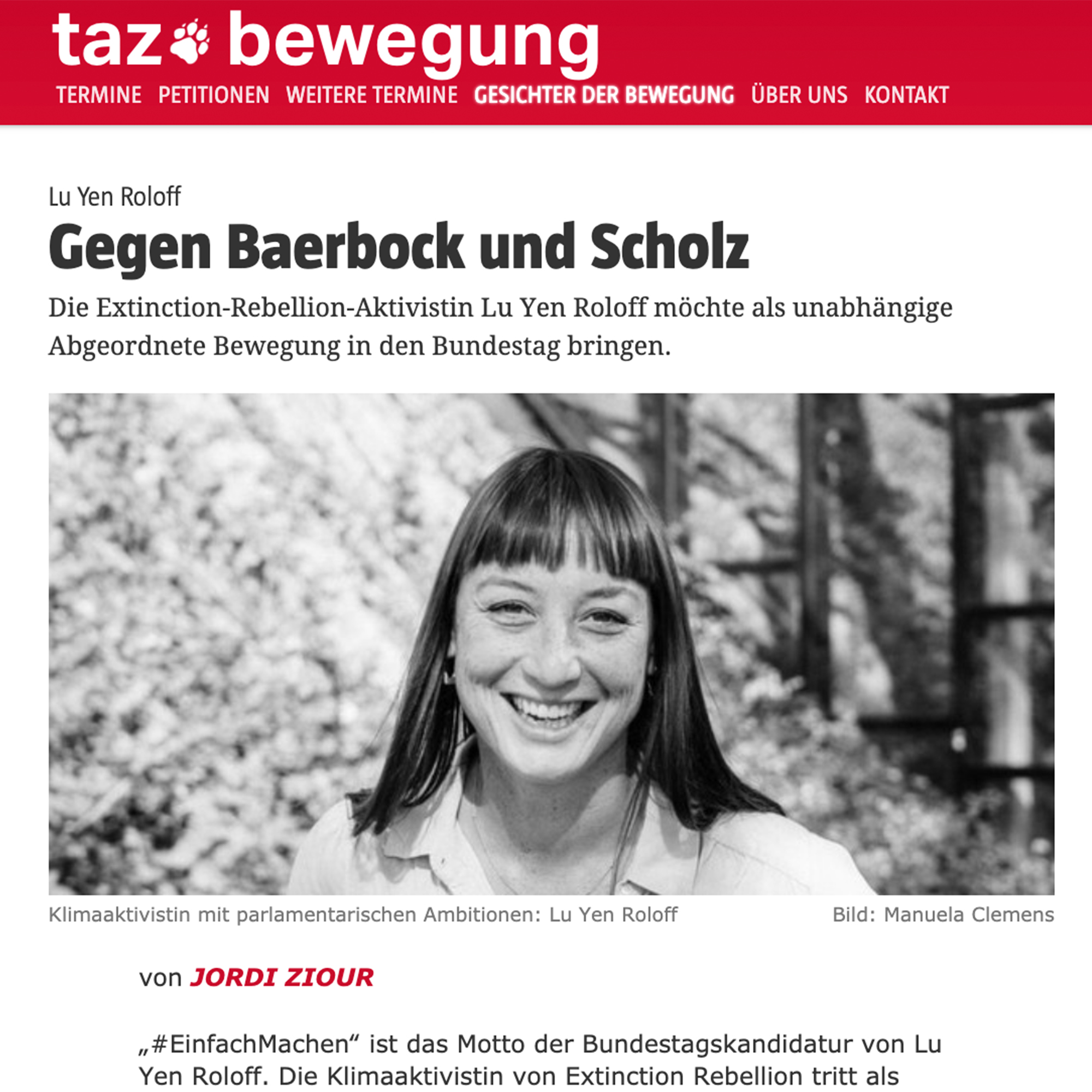 Zeitungsartikel TAZ